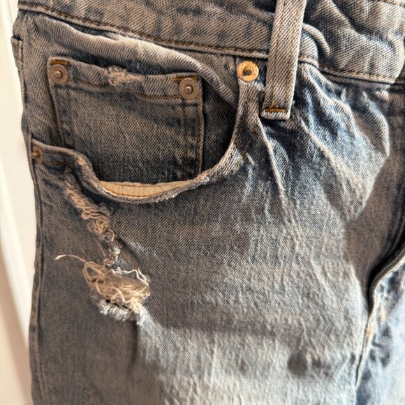 pistola | presley high rise straight leg distressed raw hem crop | size 29 - Picture 2 of 8